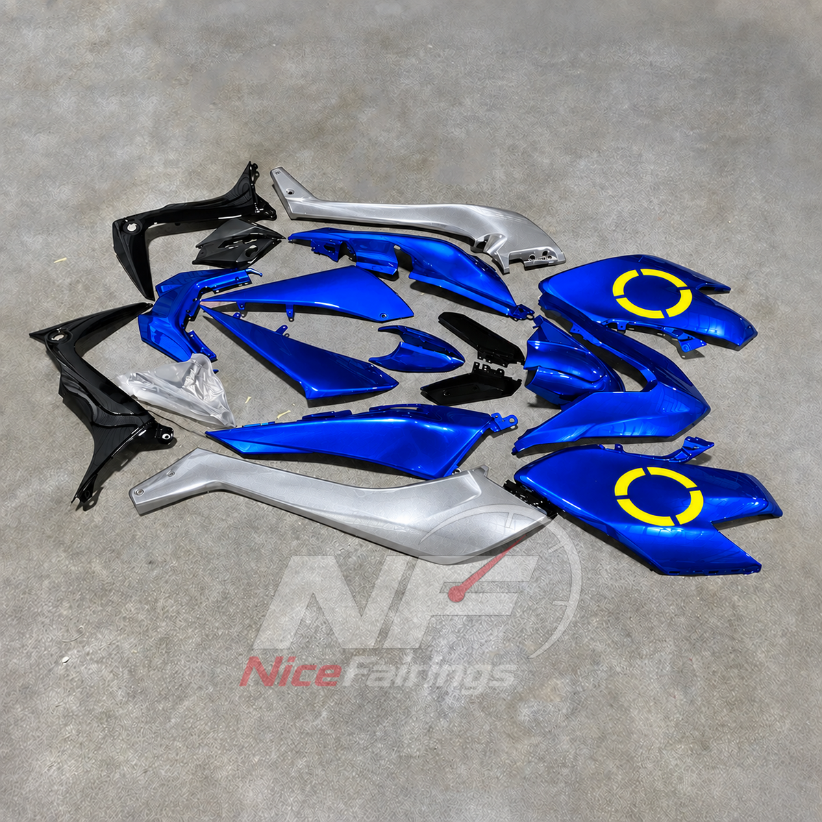 Replacement Blue ABS Plastic Cowling Kit Fits 2017-2019 YAMAHA TMAX530 SJ14 | NiceFairings - side angle image