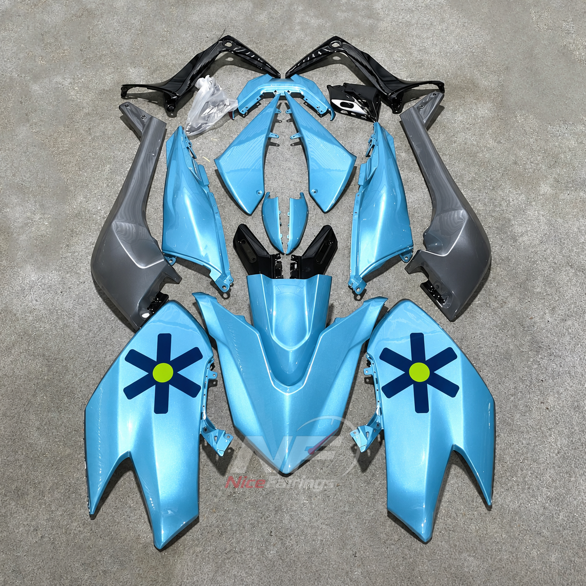 Premium Green Motorcycle Bodywork Kit Fits 2017-2019 YAMAHA TMAX530 SJ14 | NiceFairings - paint design NO.3 option image
