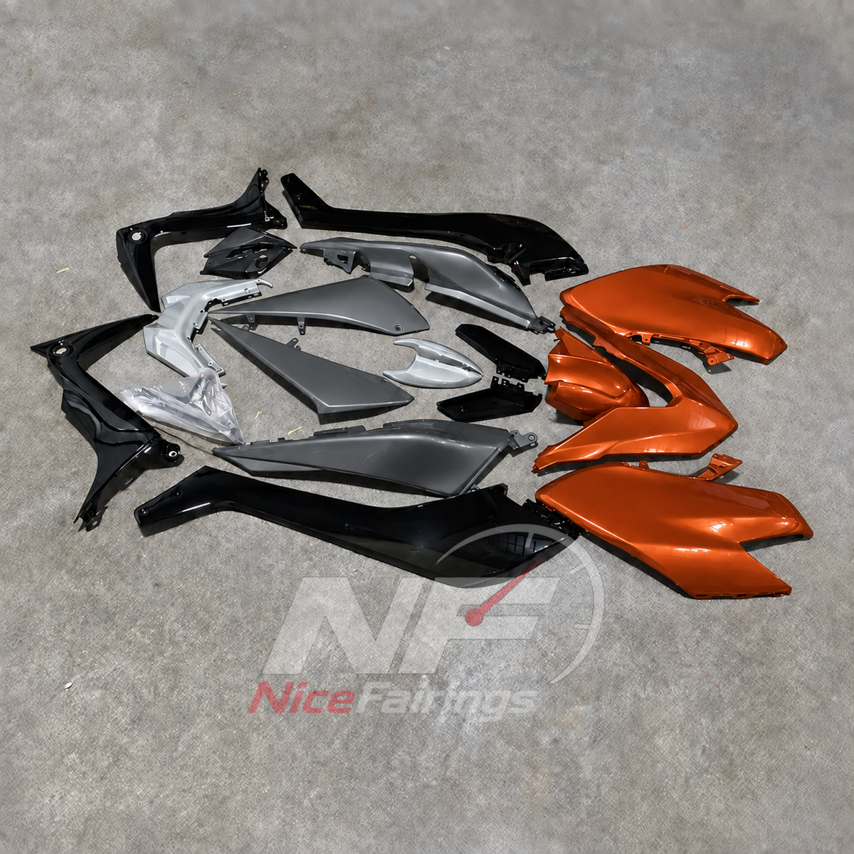 Race-Grade Orange Injection-Molded Cowling Set Fits YAMAHA TMAX530 SJ14 2017-2019 | NiceFairings - front angle image