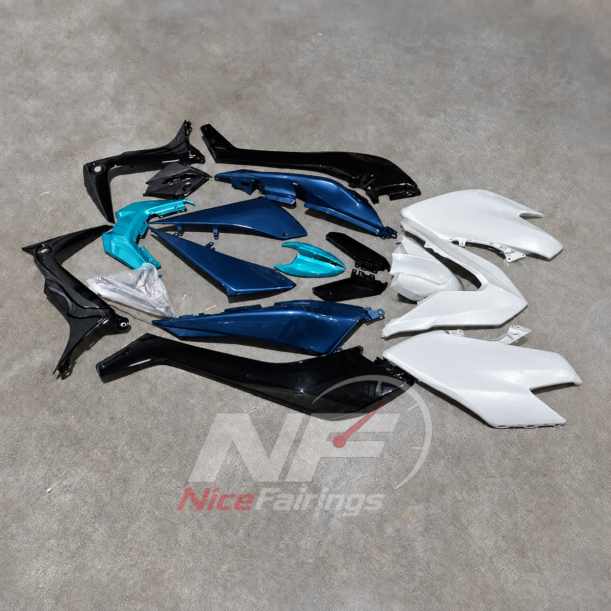 White ABS Body Panel Kit Fits 2017-2019 YAMAHA TMAX530 SJ14 | NiceFairings - front angle image