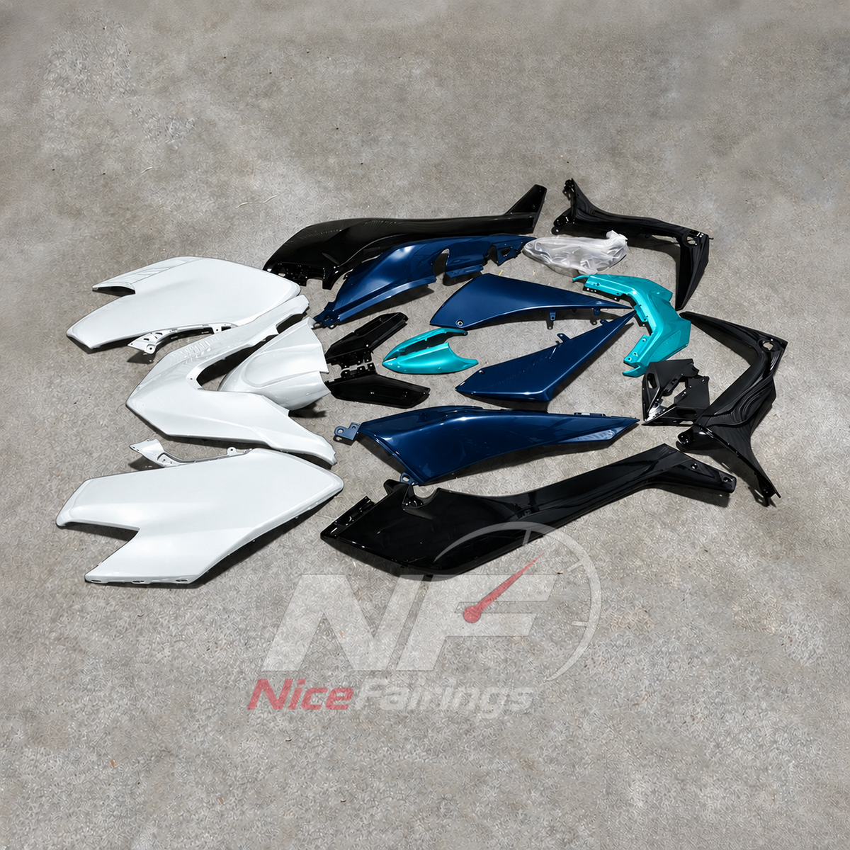 White ABS Body Panel Kit Fits 2017-2019 YAMAHA TMAX530 SJ14 | NiceFairings - side angle image