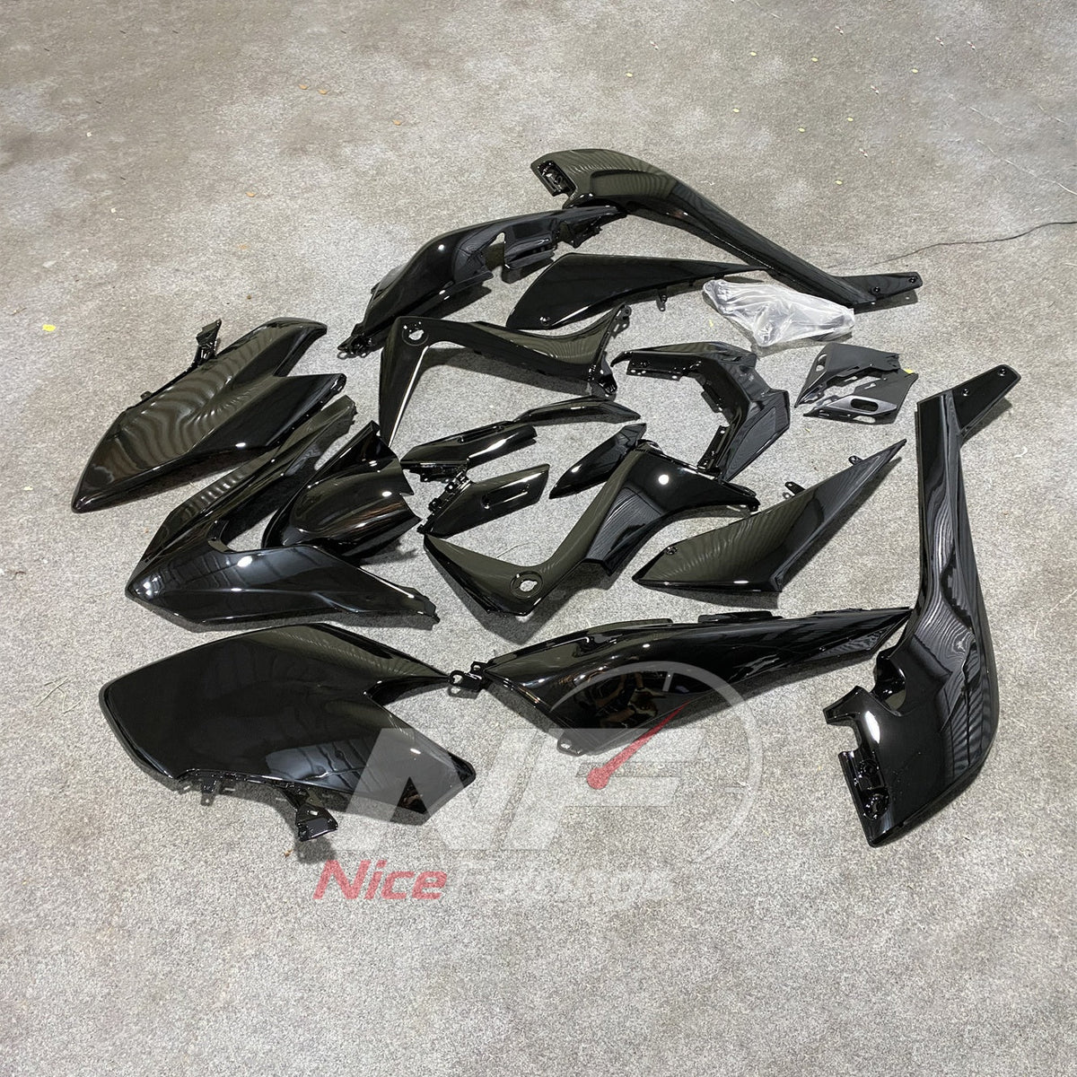 Black ABS Fairing Panel Kit Fits YAMAHA TMAX530 SJ14 2017-2019 | NiceFairings - side angle image