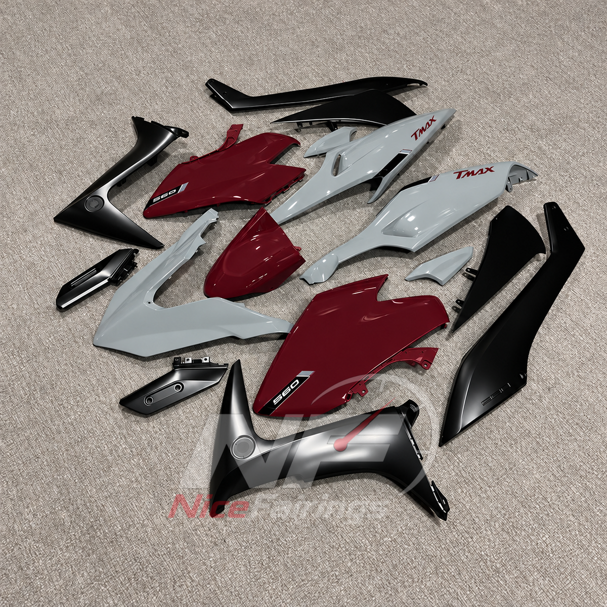 Fairing Kit Fits 2020-2021 YAMAHA TMAX560 - Split Panels Injection-Molded ABS | NiceFairings - front angle image