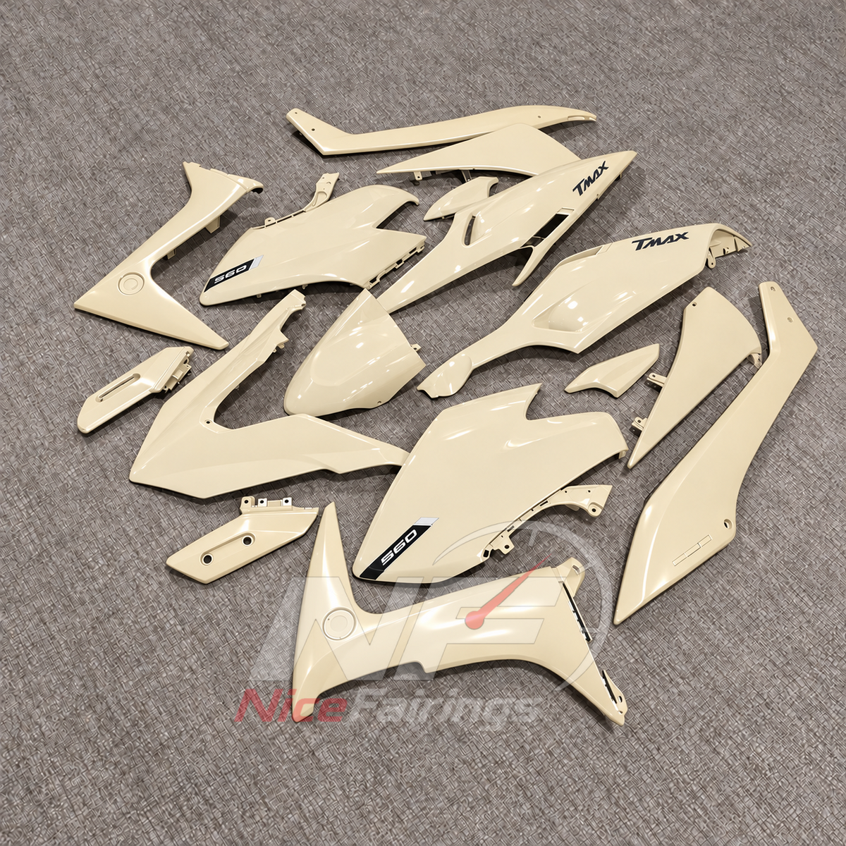 Fairing Kit Fits 2020-2021 YAMAHA TMAX560 - Cream ABS Bodywork | NiceFairings - side angle image