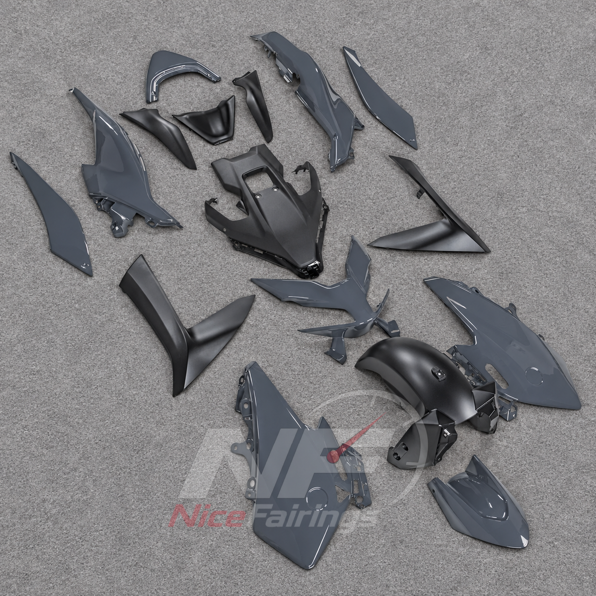 Motorcycle Fairing Kit Fits 2022-2024 YAMAHA TMAX560 - Replacement ABS Plastic - Slate Blue Gray Black | NiceFairings - front angle image