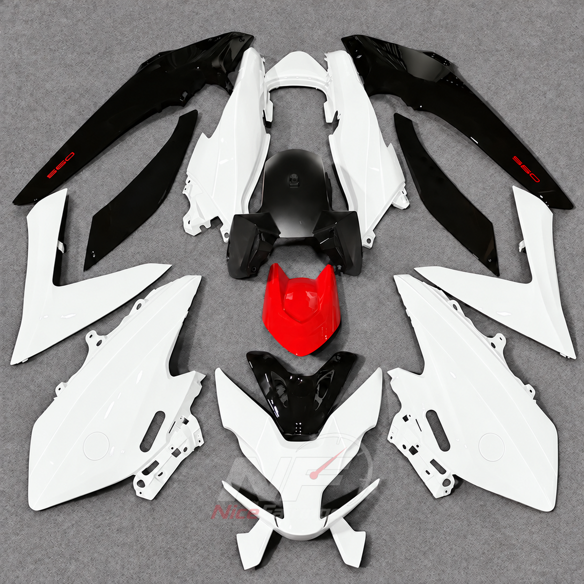 Fairing Kit Fits 2022-2024 YAMAHA TMAX560 - Scooter ABS Bodywork - Blue White Black Graphic | NiceFairings - paint design NO.4 option image