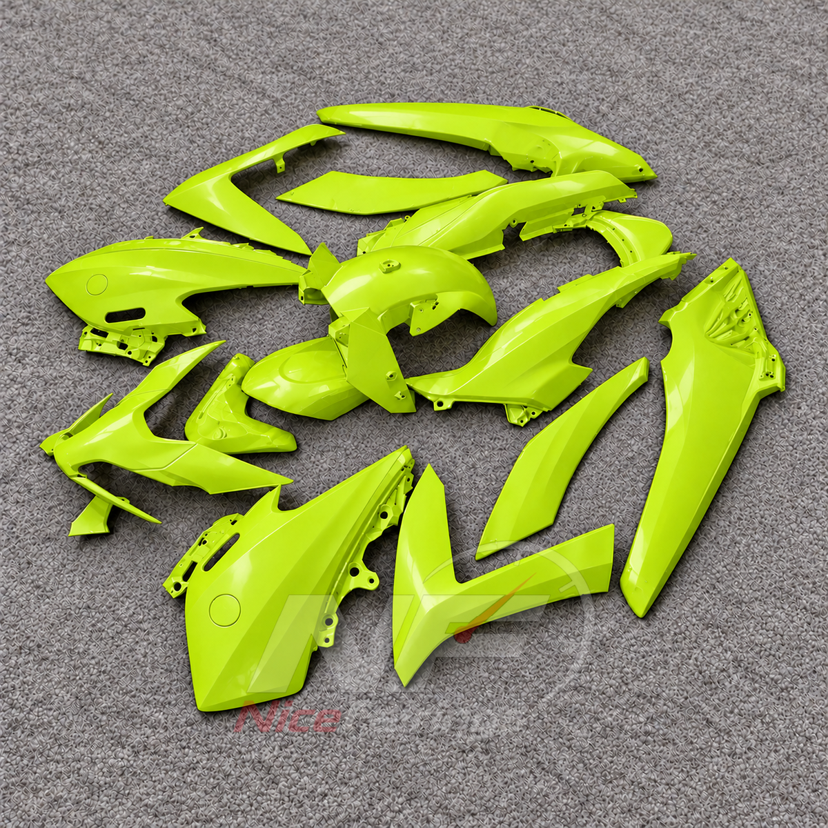 Replacement Fairings Fit 2022-2024 YAMAHA TMAX560 - Aftermarket ABS Panels - Neon Yellow | NiceFairings - side angle image