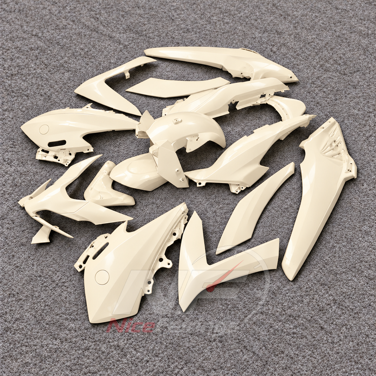 Scooter Fairing Kit Fits 2022-2024 YAMAHA TMAX560 - Replacement ABS Plastic - Ivory | NiceFairings - front angle image