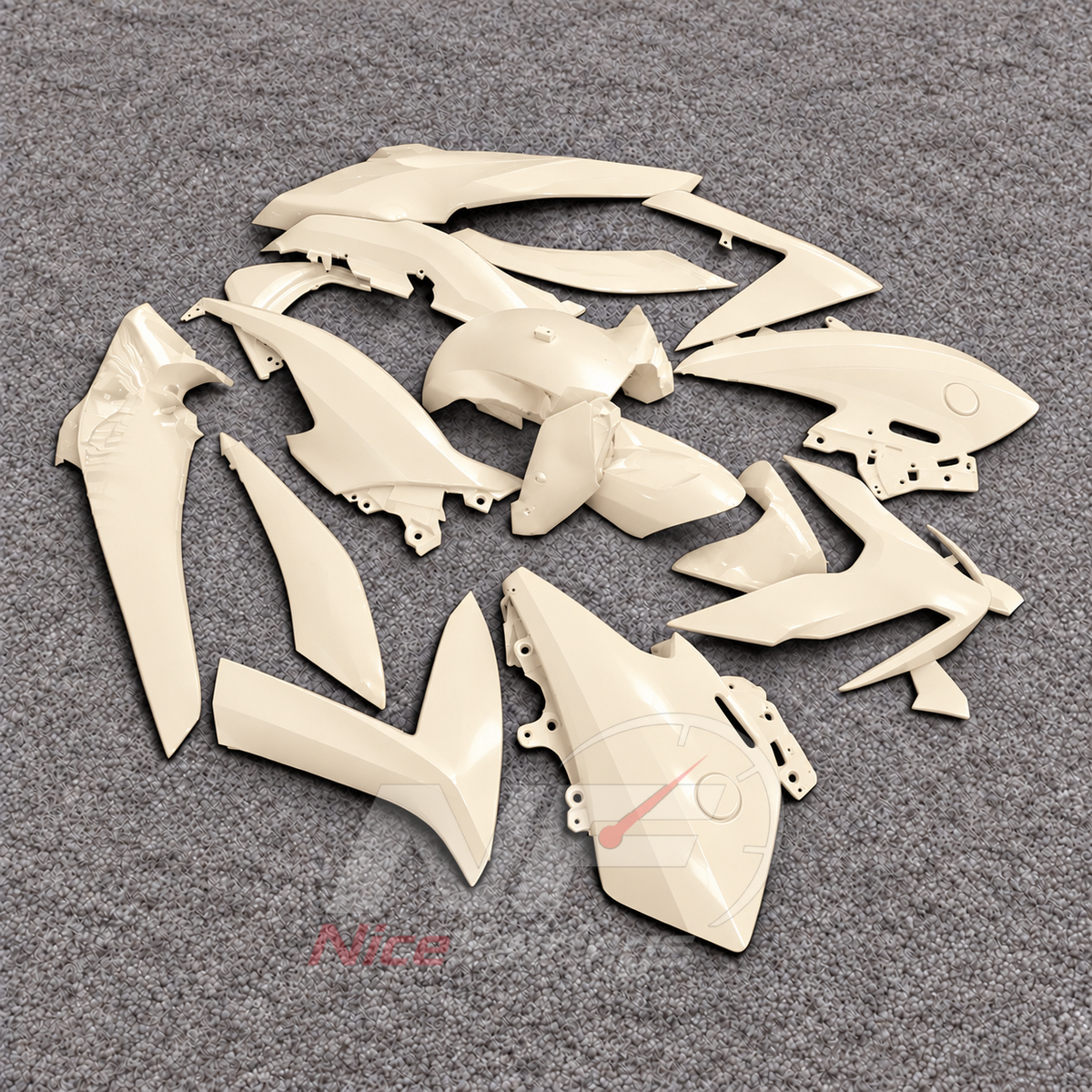 Scooter Fairing Kit Fits 2022-2024 YAMAHA TMAX560 - Replacement ABS Plastic - Ivory | NiceFairings - side angle image