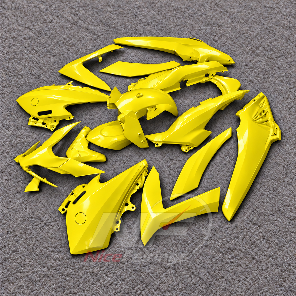 Motorcycle Fairing Kit Fits 2022-2024 YAMAHA TMAX560 - Custom-Painted ABS Bodywork - Yellow | NiceFairings - front angle image