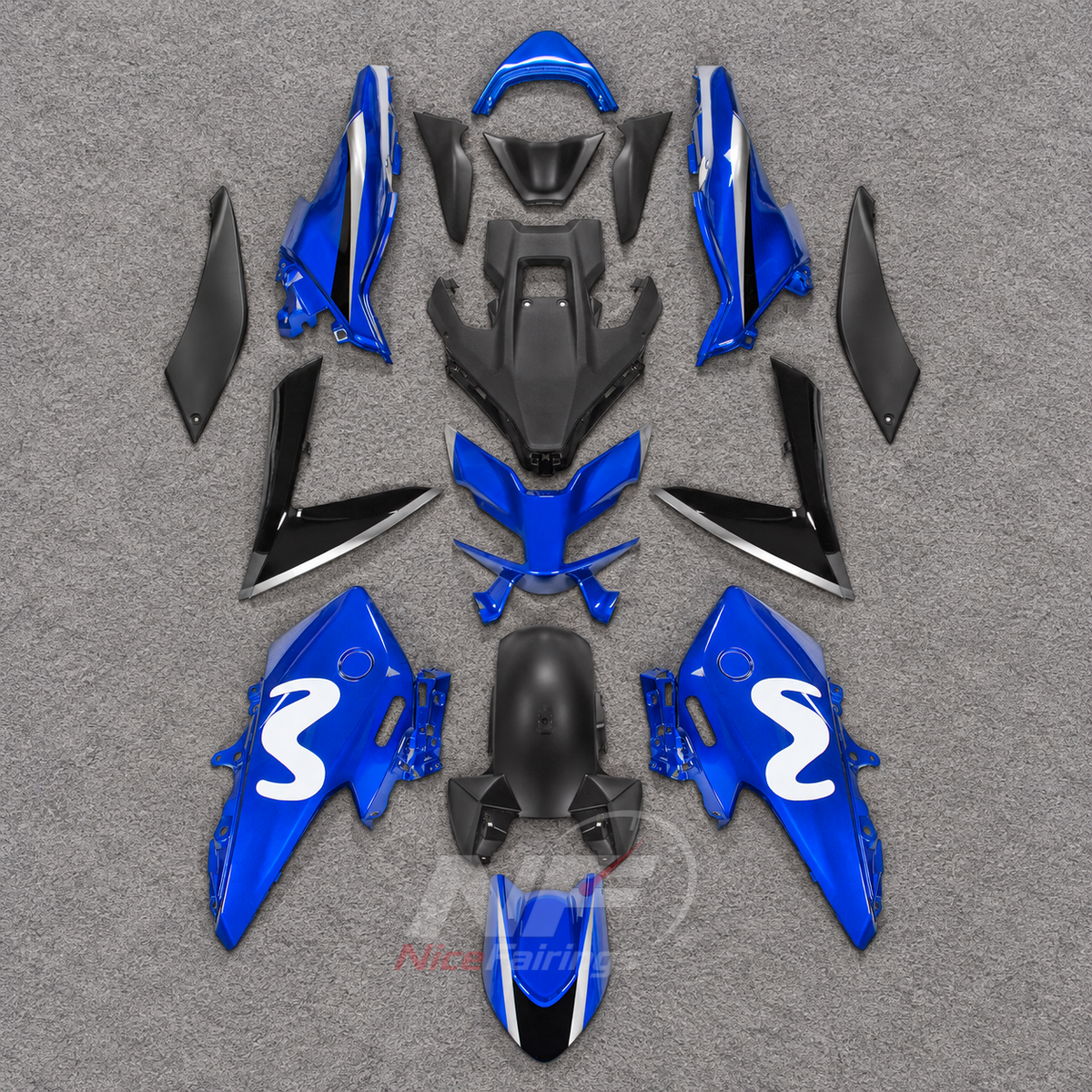 Fairings Kit Fits 2022-2024 YAMAHA TMAX560 - Replacement ABS Plastic - Silver Gray Black | NiceFairings - paint design NO.5 option image