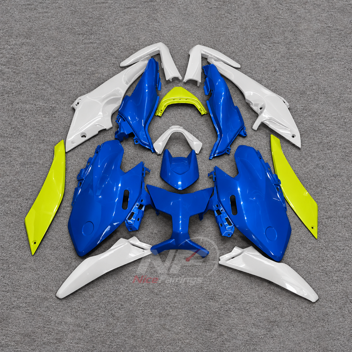 2025-2026 Yamaha TMAX560 ABS fairing kit - Blue Yellow White ABS Panels - NO.5 option