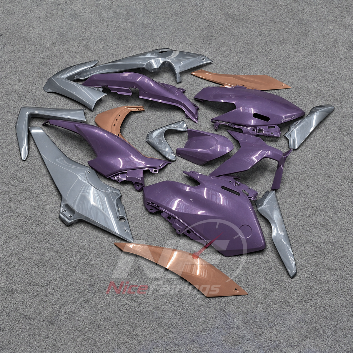 2025-2026 Yamaha TMAX560 ABS fairing kit - Lavender Silver ABS Bodywork - view 2