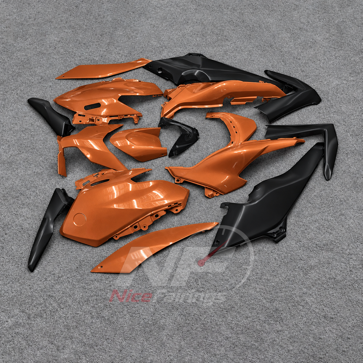 2025-2026 Yamaha TMAX560 ABS fairing kit - Orange Black ABS Panels - view 3