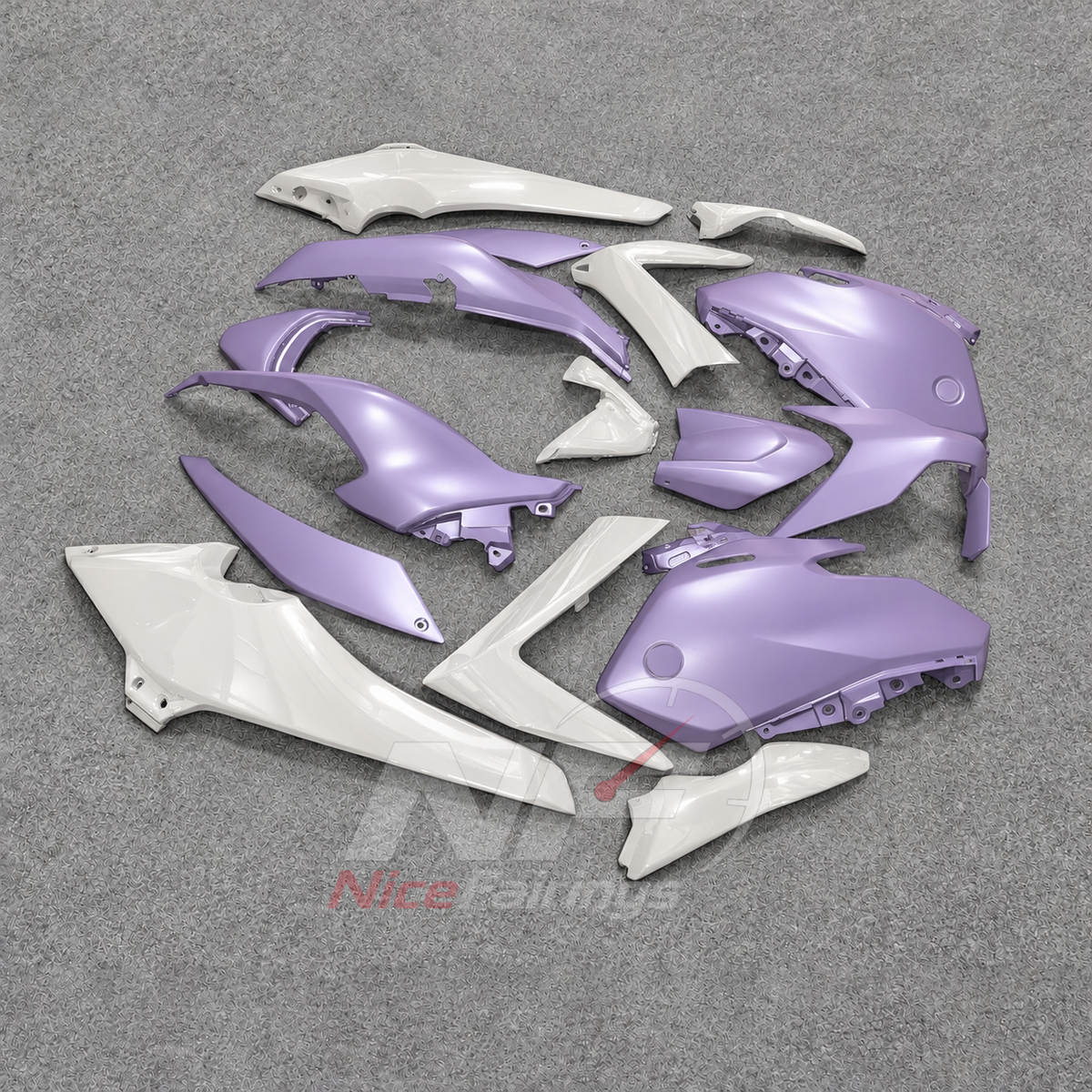 2025-2026 Yamaha TMAX560 ABS fairing kit - Lilac White ABS Bodywork - view 2