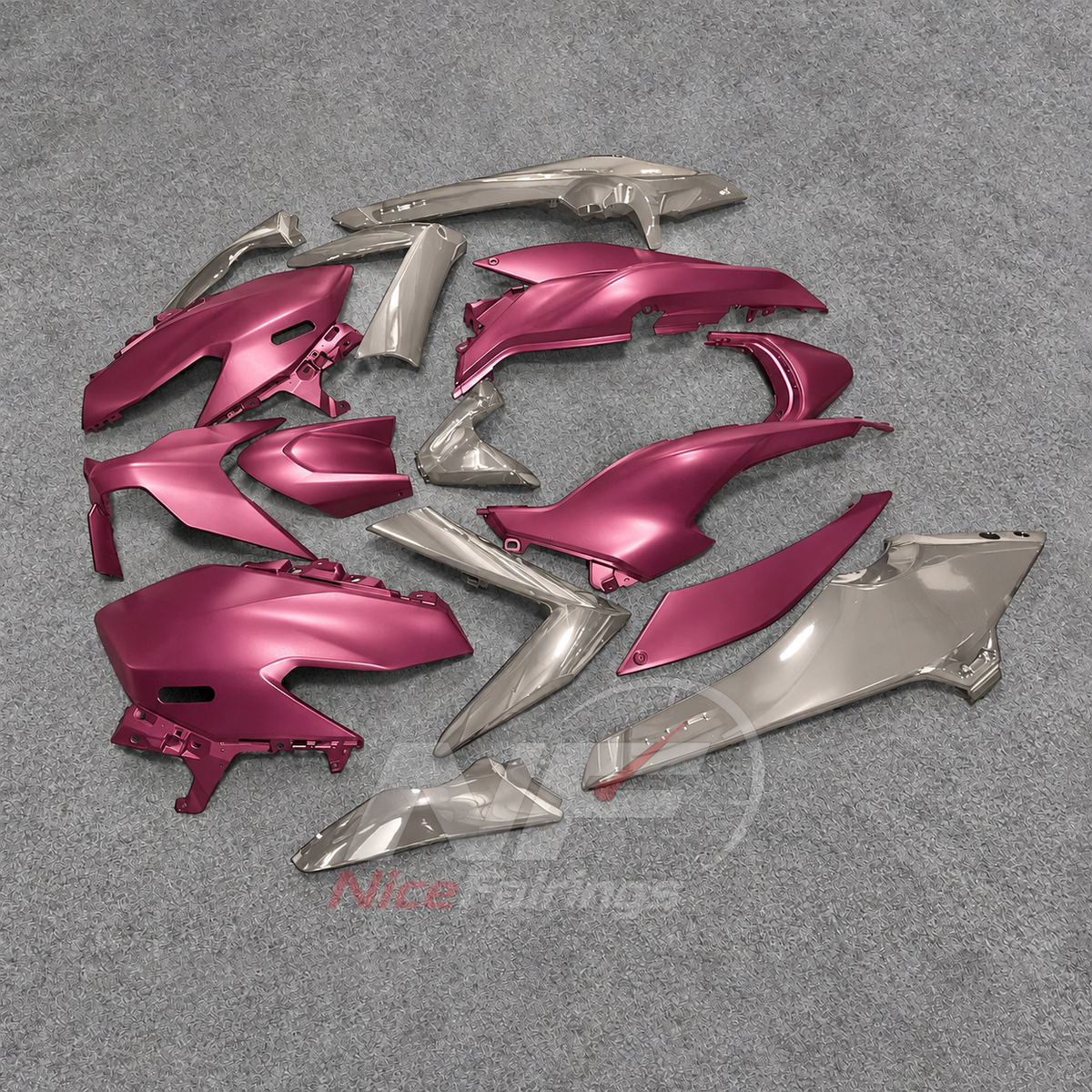 2025-2026 Yamaha TMAX560 ABS fairing kit - Magenta Silver ABS Panels - view 3