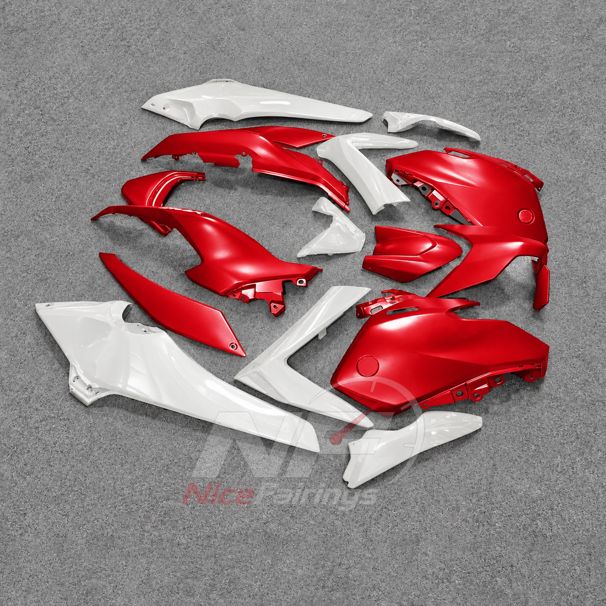 2025-2026 Yamaha TMAX560 ABS fairing kit - Red White ABS Bodywork - view 3
