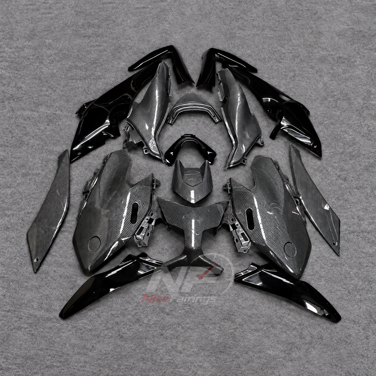 2025-2026 Yamaha TMAX560 ABS fairing kit - Carbon Fiber Look ABS Bodywork - NO.2 option