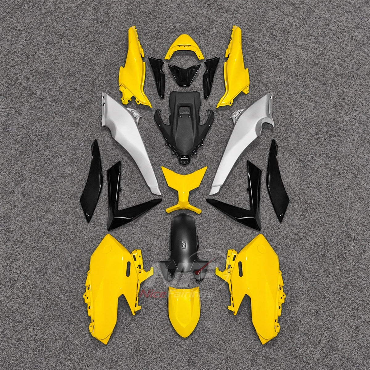 2025-2026 Yamaha TMAX560 ABS fairing kit - Yellow White Black Panels - NO.8 option