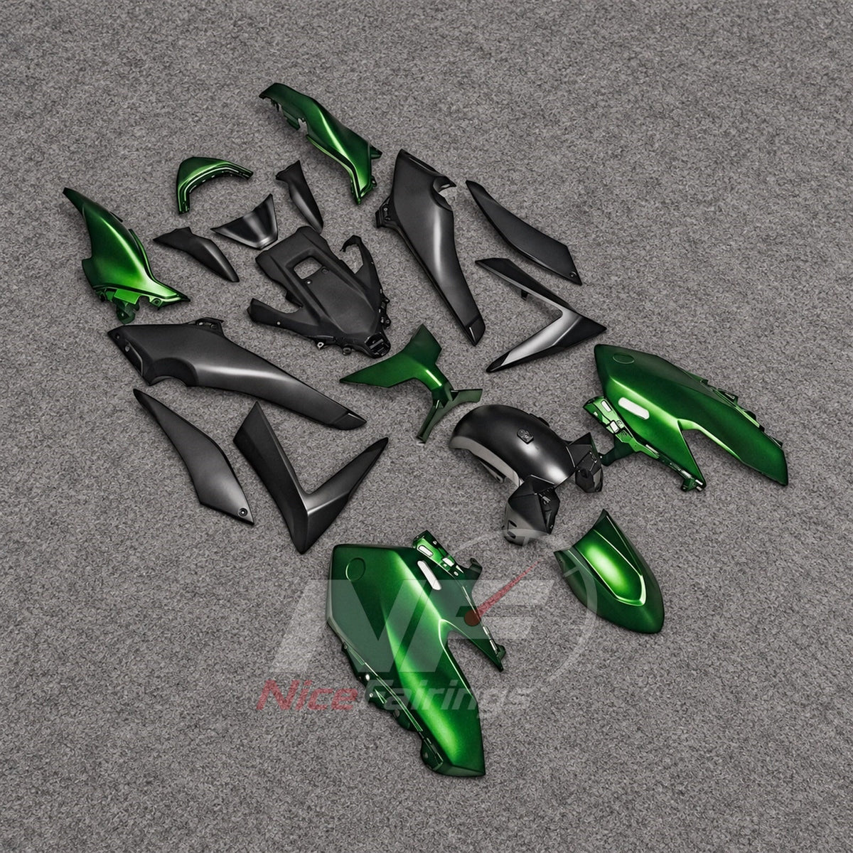 2025-2026 Yamaha TMAX560 ABS fairing kit - Green Black Scooter Bodywork - view 2