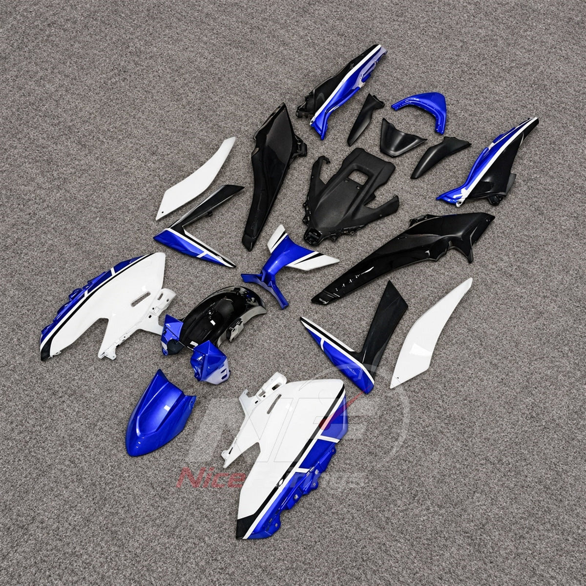 2025-2026 Yamaha TMAX560 ABS fairing kit - Blue White Black Panels - view 3