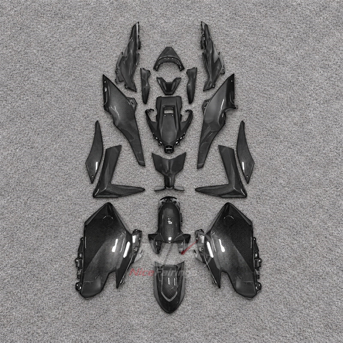 2025-2026 Yamaha TMAX560 ABS fairing kit - Allover Carbon Fiber Look Fairings - NO.2 option