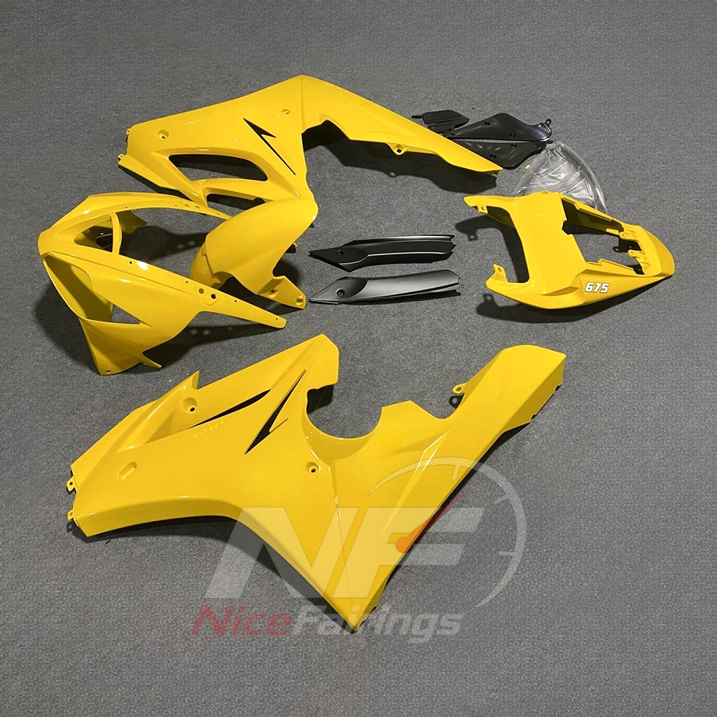 Aftermarket Fairing Kit Fits 2006-2008 TRIUMPH Daytona 675 - ABS Plastic Bodywork - Yellow | NiceFairings - front angle image
