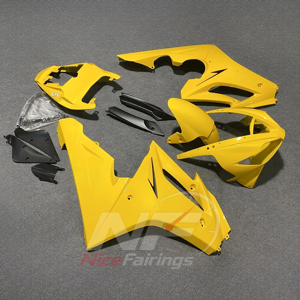Aftermarket Fairing Kit Fits 2006-2008 TRIUMPH Daytona 675 - ABS Plastic Bodywork - Yellow | NiceFairings - side angle image
