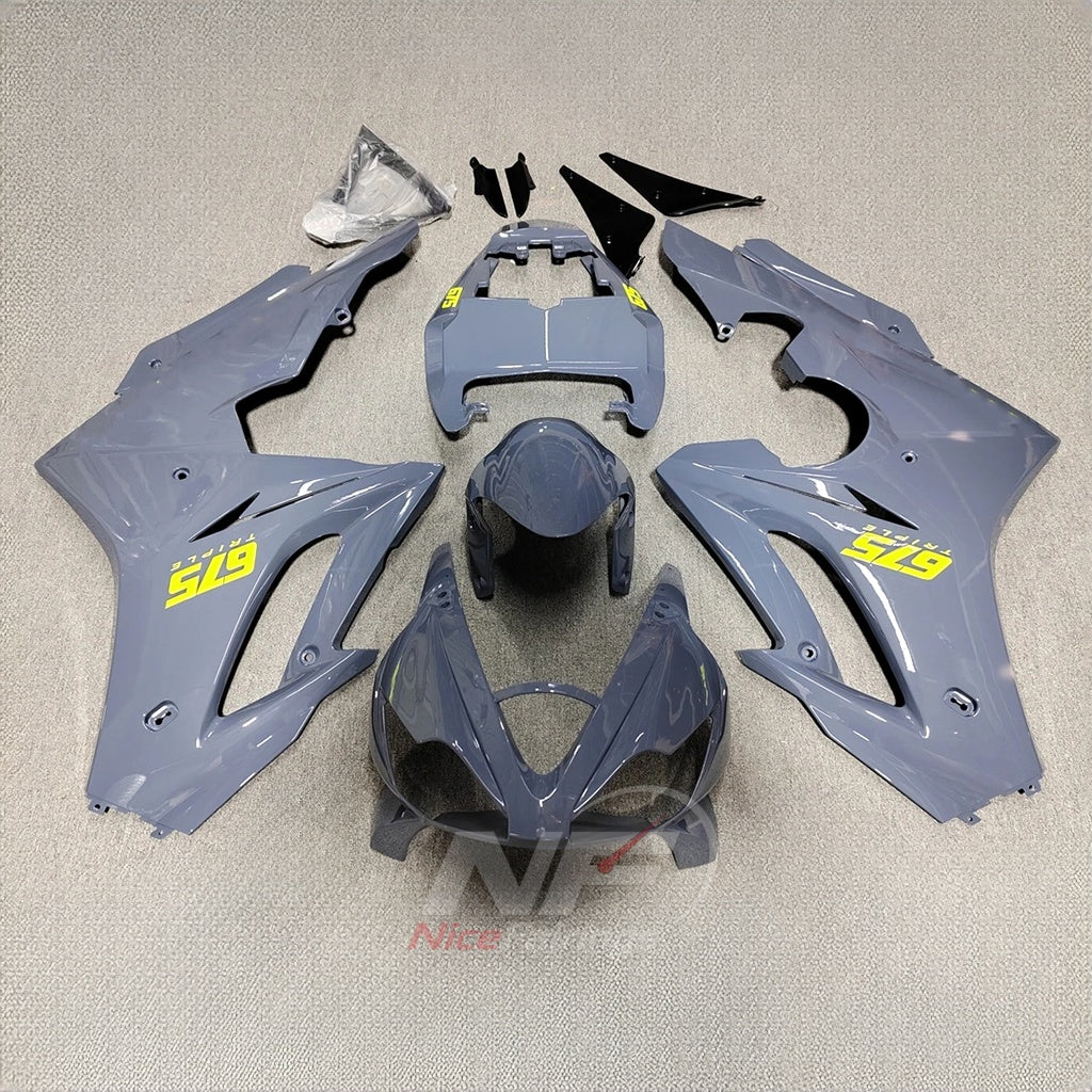 Motorcycle Fairing Kit Fits 2006-2008 TRIUMPH Daytona 675 - ABS Plastic Bodywork - Grey Black Yellow Detail | NiceFairings - main product image