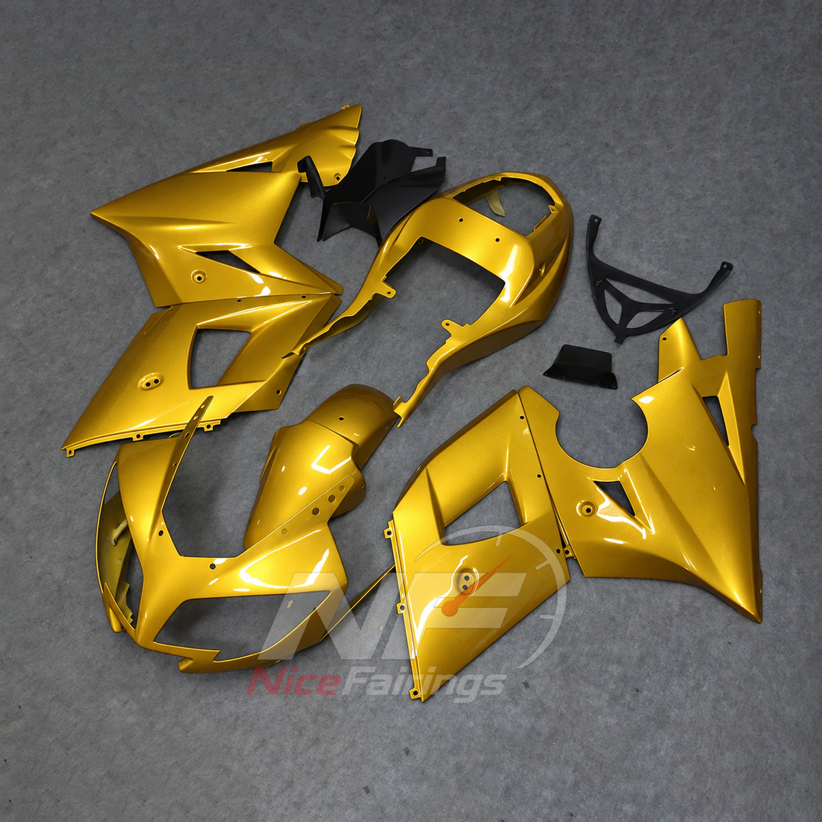 Replacement Fairings Fit 2003-2005 TRIUMPH Daytona 600/650 - Handmade ABS Bodywork - Gold | NiceFairings - side angle image