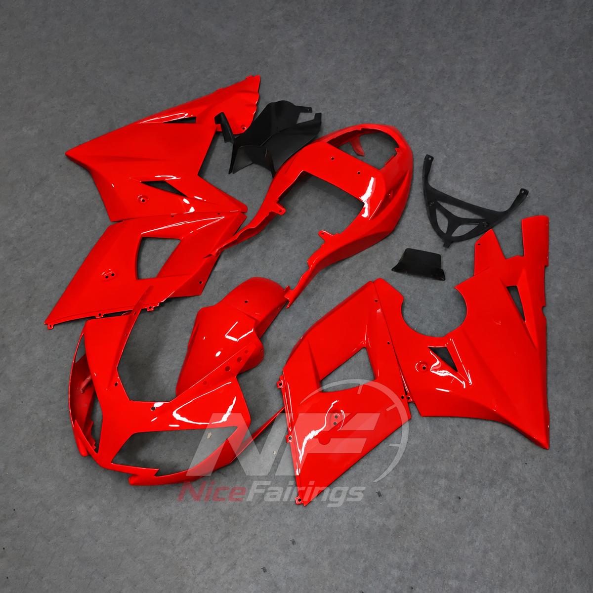 Sportbike Fairing Kit Fits 2003-2005 TRIUMPH Daytona 600/650 - Handmade ABS Bodywork - Red | NiceFairings - side angle image