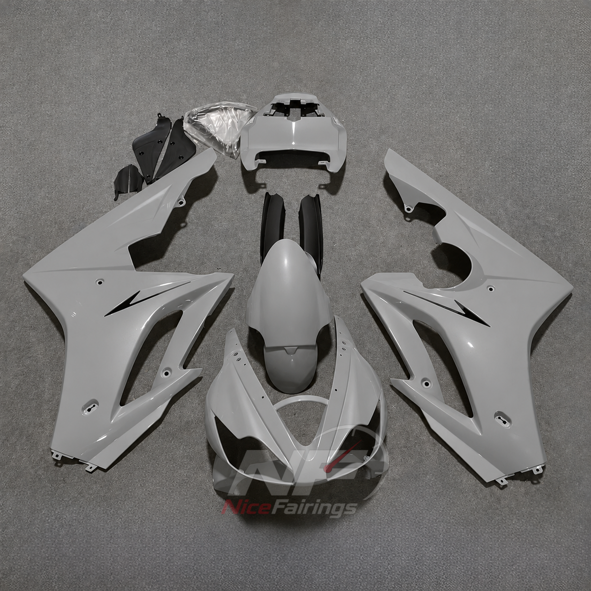 Aftermarket Fairing Kit Fits 2006-2008 TRIUMPH Daytona 675 - ABS Plastic Bodywork - White | NiceFairings - main product image