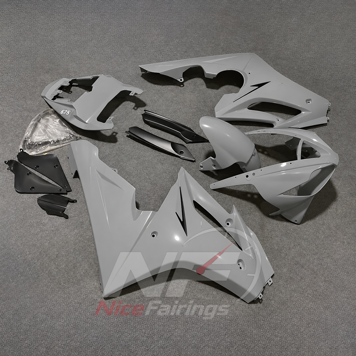 Aftermarket Fairing Kit Fits 2006-2008 TRIUMPH Daytona 675 - ABS Plastic Bodywork - White | NiceFairings - front angle image