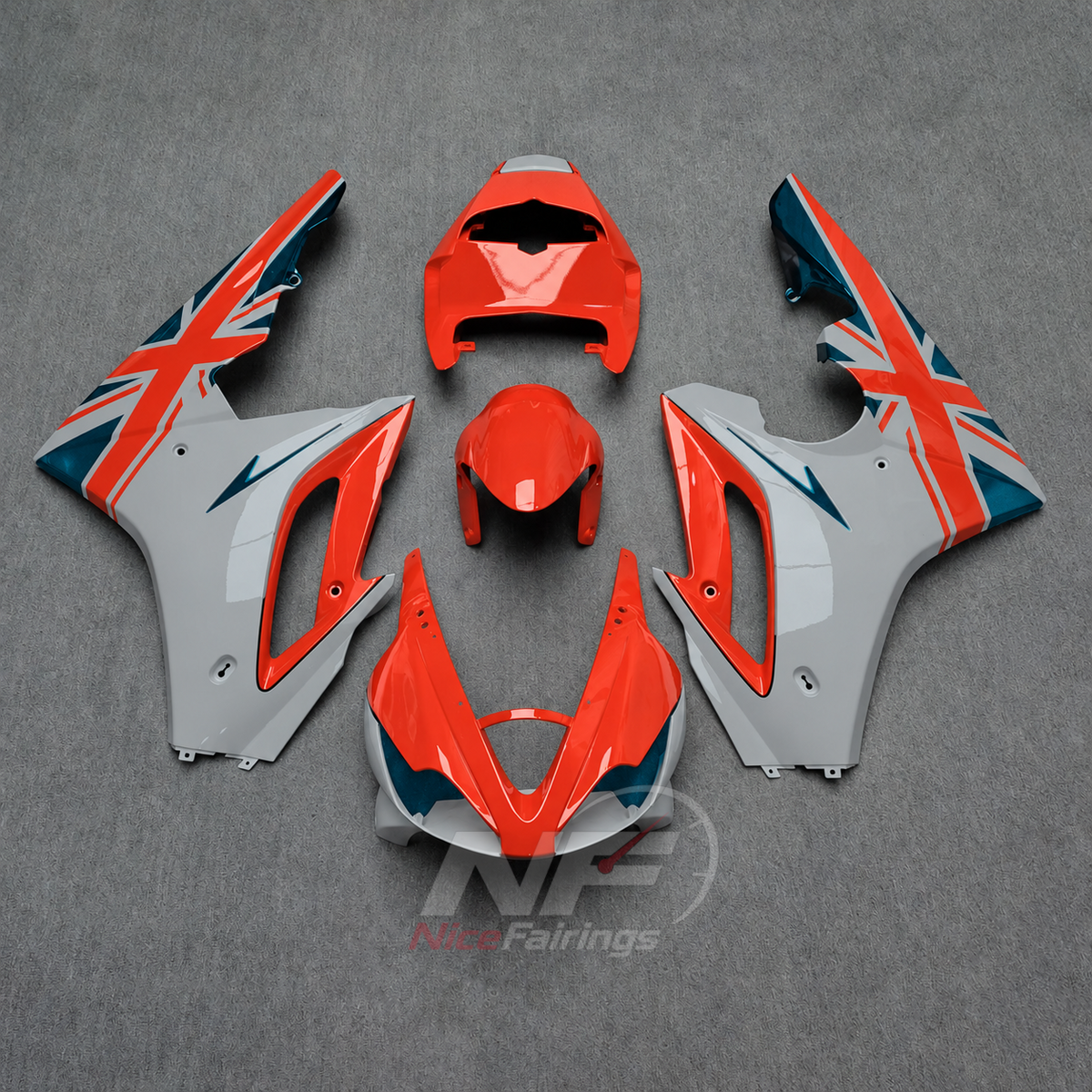 Aftermarket Fairing Kit Fits 2006-2008 TRIUMPH Daytona 675 - ABS Plastic Bodywork - White | NiceFairings - paint design NO.6 option image