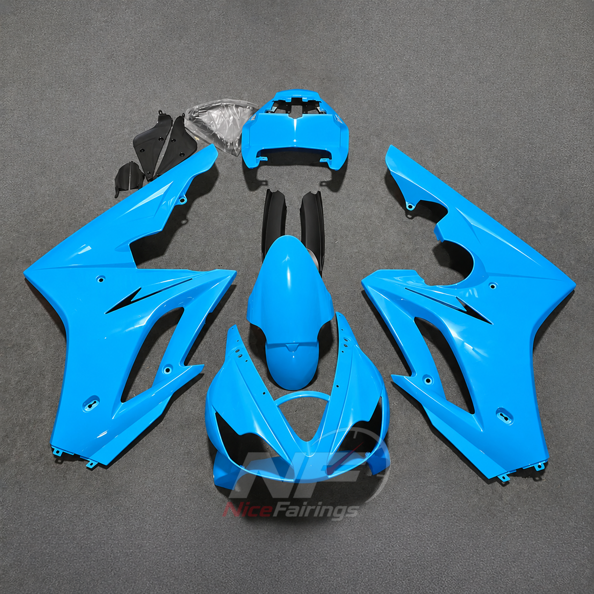 Motorcycle Fairing Kit Fits 2006-2008 TRIUMPH Daytona 675 - ABS Plastic Bodywork - Gold Grey Graphic | NiceFairings - paint design NO.5 option image