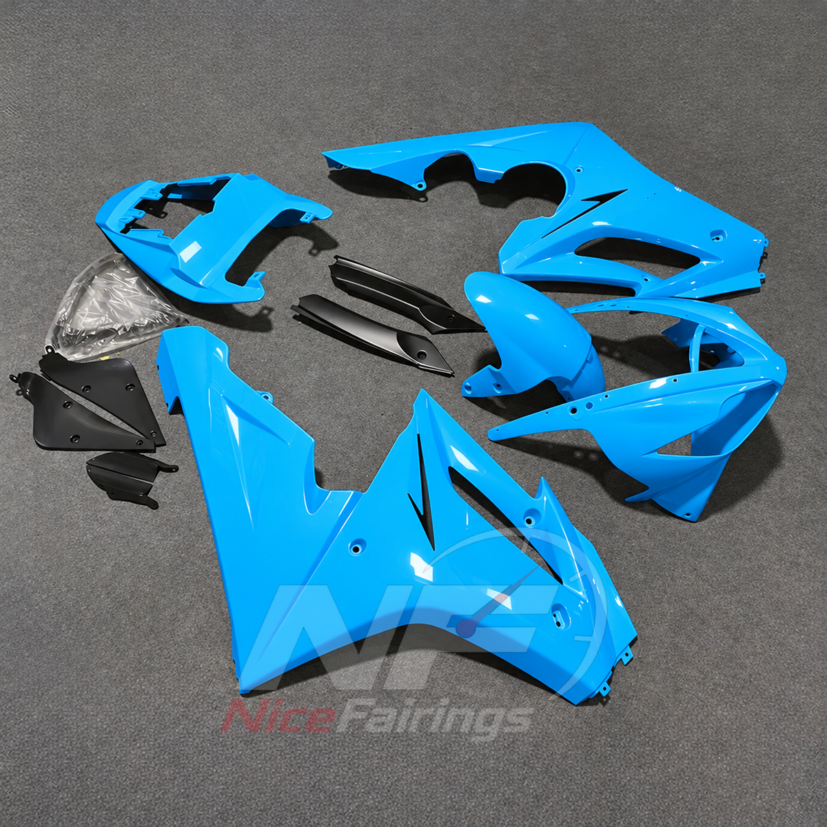 Sportbike Fairing Kit Fits 2006-2008 TRIUMPH Daytona 675 - ABS Plastic Bodywork - Bright Cyan | NiceFairings - front angle image