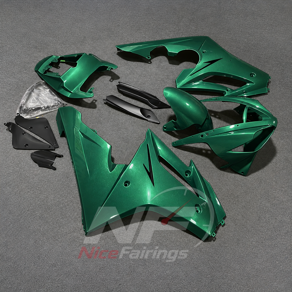 Replacement Fairings Fit 2006-2008 TRIUMPH Daytona 675 - ABS Plastic Bodywork - Green | NiceFairings - front angle image