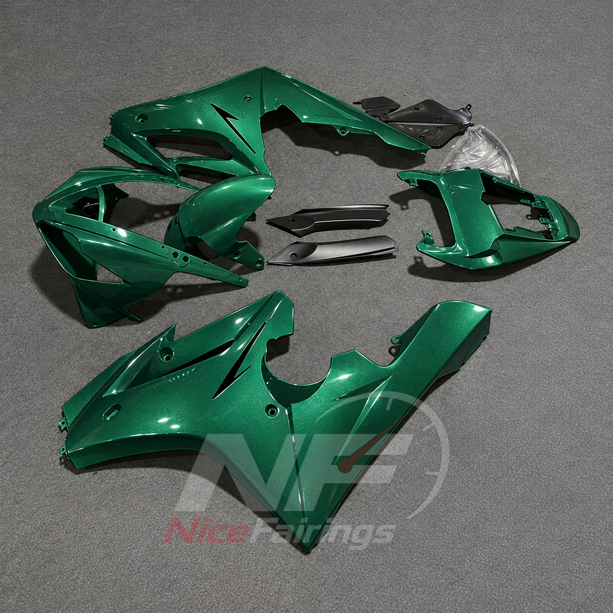Replacement Fairings Fit 2006-2008 TRIUMPH Daytona 675 - ABS Plastic Bodywork - Green | NiceFairings - side angle image