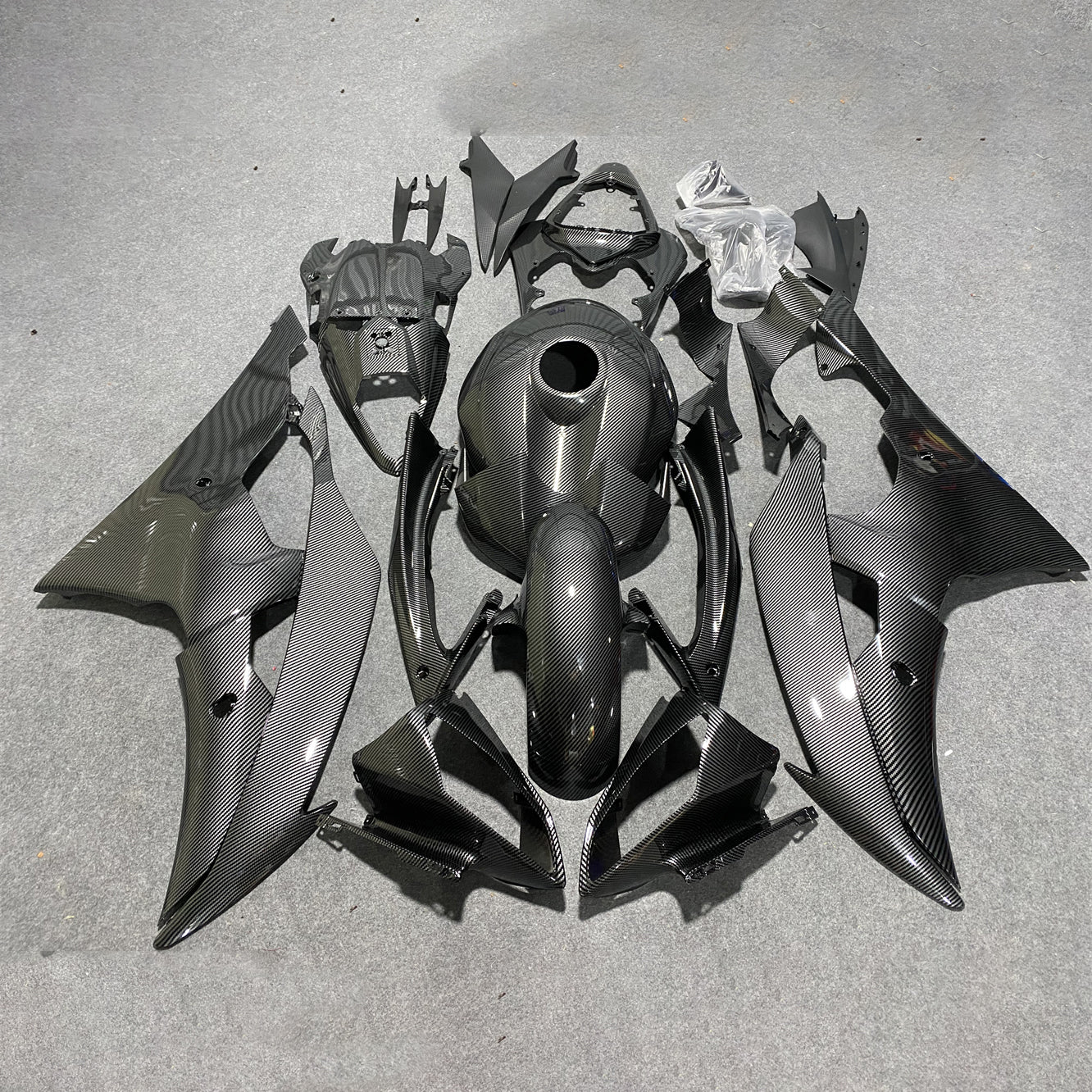 Carbon Fiber Pre-Drilled ABS Injection Fairing Kit For Yamaha YZF R6 2008-2016 Body Set