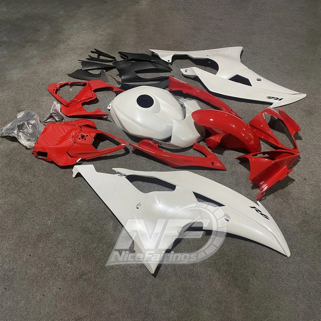 Complete Red White Motorcycle Fairing Kit for Yamaha YZF-R6 2008-2016