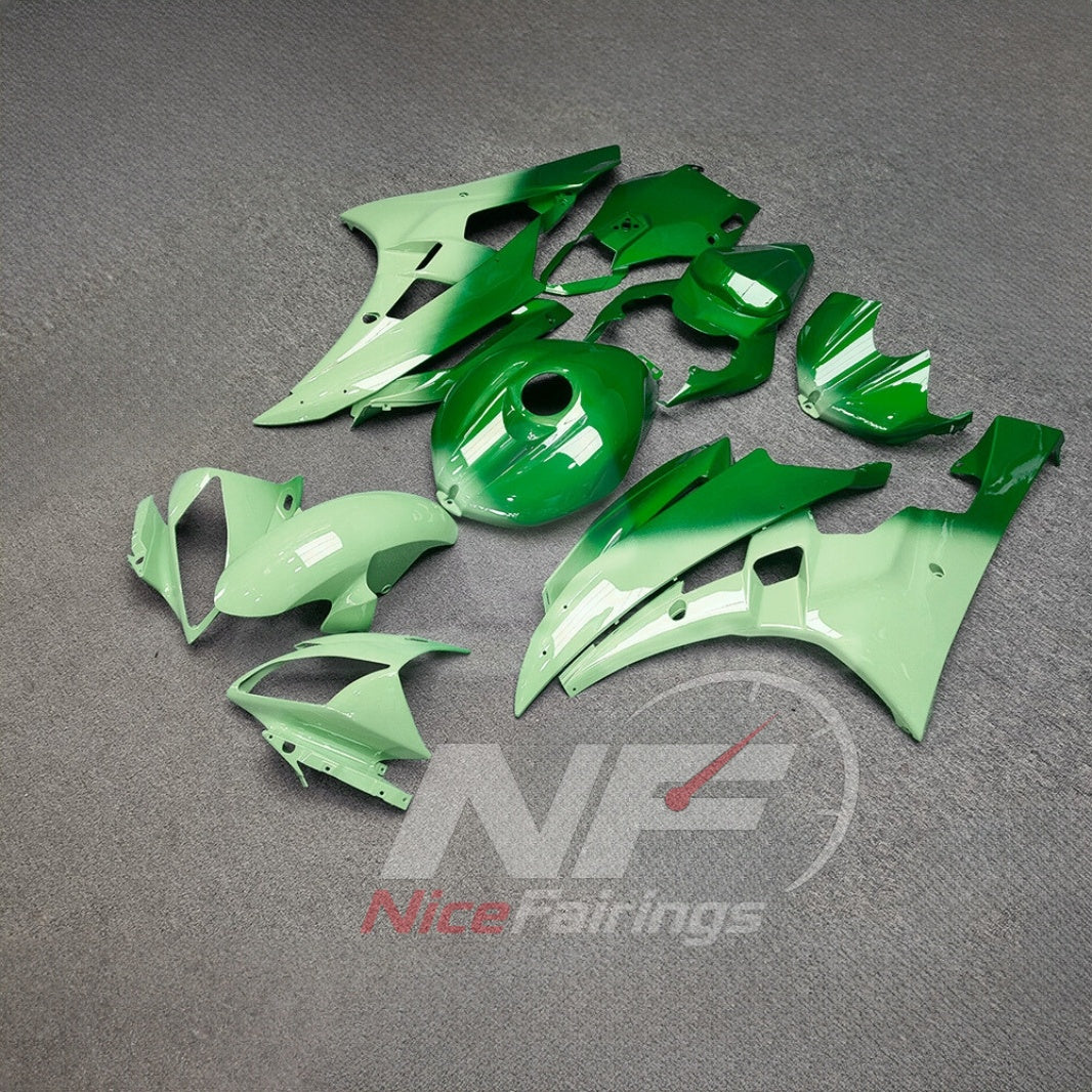 Aftermarket Green ABS Plastic Bodywork Kit Fits YAMAHA YZF-R6 RJ11 2006-2007 | NiceFairings - front angle image