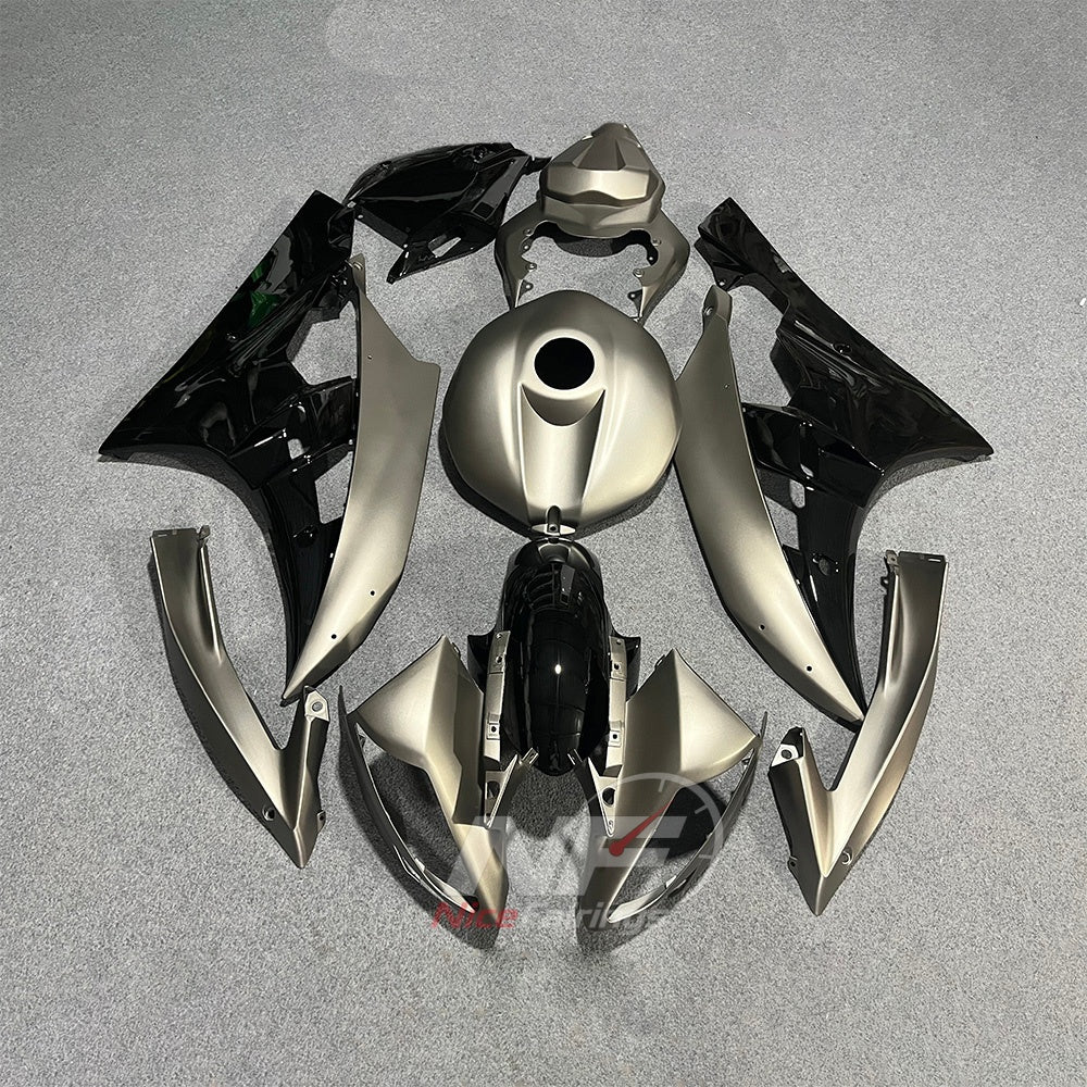 Custom-Painted Blue Motorcycle Fairing Kit Fits YAMAHA YZF-R6 RJ11 2006-2007 | NiceFairings - paint design NO.5 option image