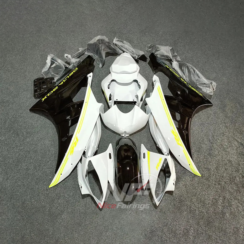 Black ABS Cowling Panels Compatible with 2006-2007 YAMAHA YZF-R6 RJ11 | NiceFairings - paint design NO.9 option image