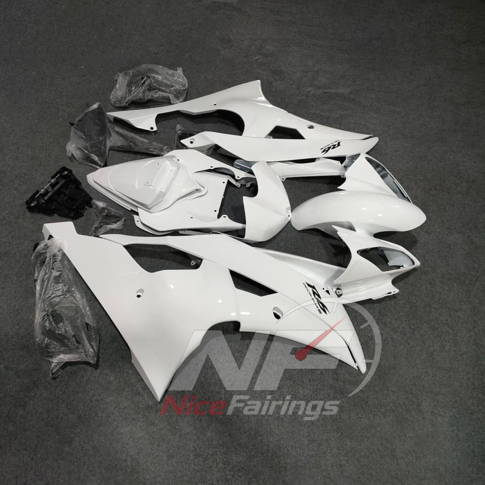 Replacement White ABS Plastic Cowling Kit Fits 2006-2007 YAMAHA YZF-R6 RJ11 | NiceFairings - front angle image