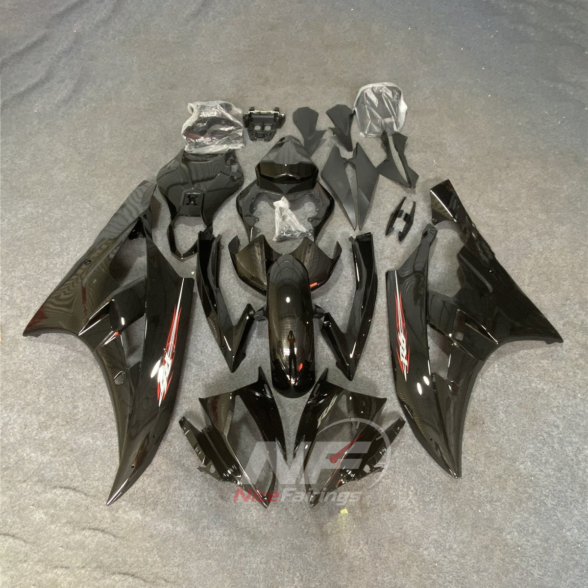 Painted Black Sportbike Fairing Set Fits YAMAHA YZF-R6 RJ11 2006-2007 | NiceFairings - main product image