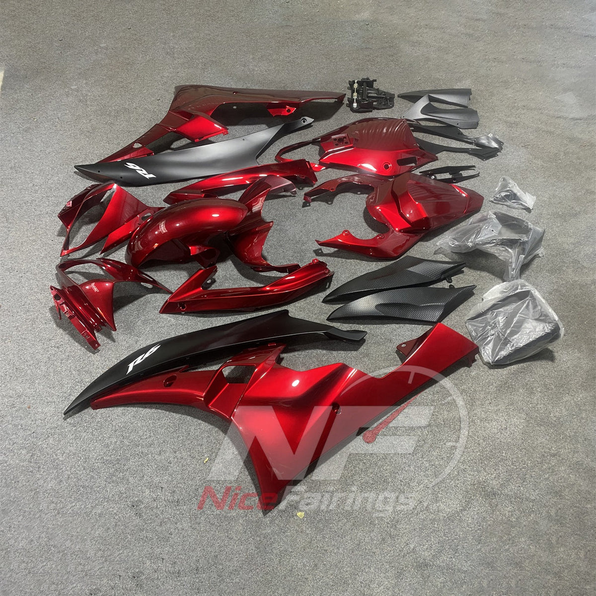Red Motorcycle Bodywork Kit Fits 2006-2007 YAMAHA YZF-R6 RJ11 | NiceFairings - front angle image