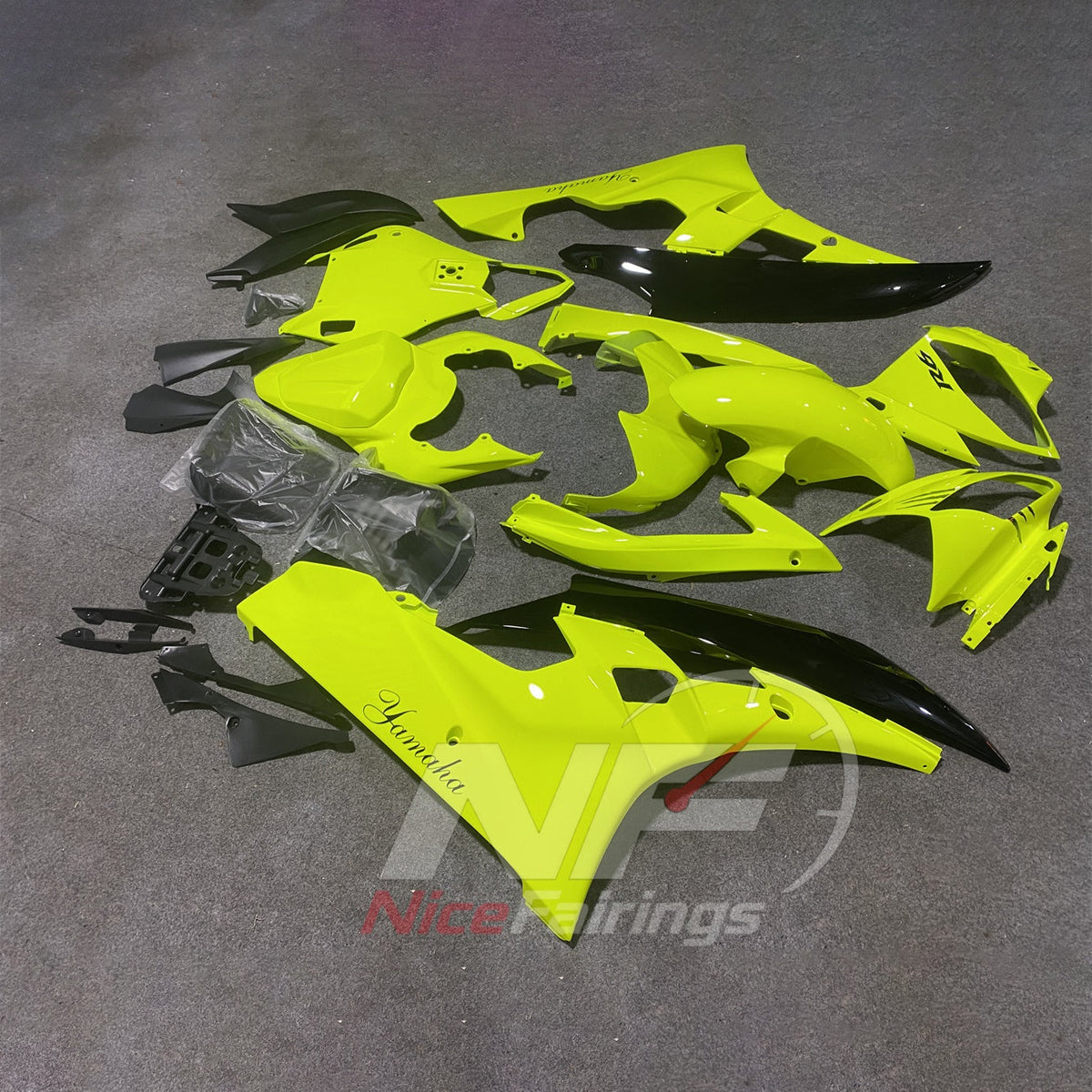 Custom-Painted Yellow Cowling Panel Set Fits YAMAHA YZF-R6 RJ11 2006-2007 | NiceFairings - front angle image