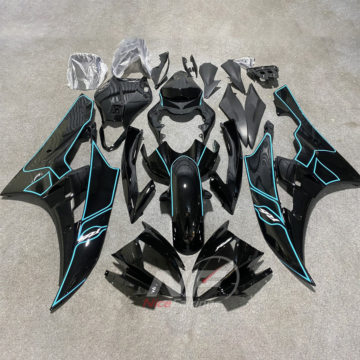 Aftermarket Blue ABS Fairing Panel Kit Fits YAMAHA YZF-R6 RJ11 2006-2007 | NiceFairings - paint design NO.8 option image