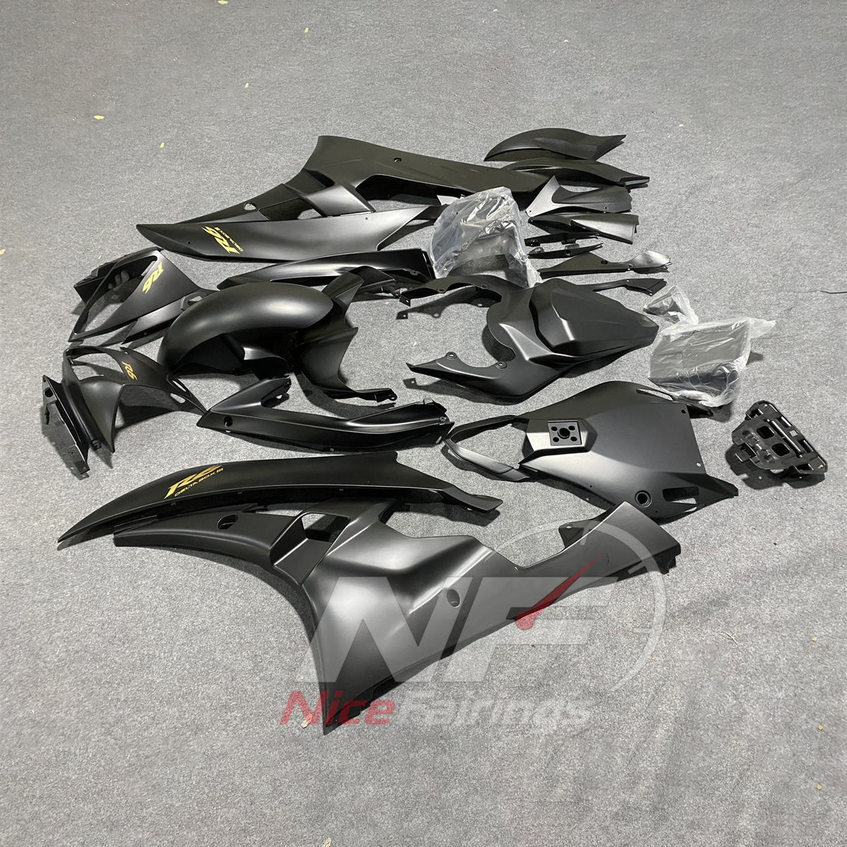 Aftermarket Gray ABS Motorcycle Fairings Compatible with YAMAHA YZF-R6 RJ11 2006-2007 | NiceFairings - front angle image