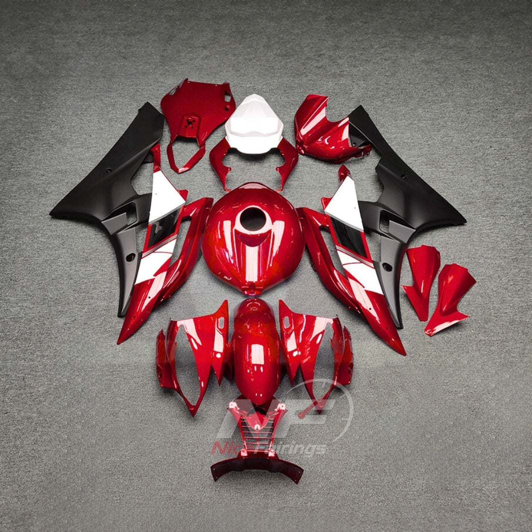 Painted Red Injection-Molded Cowling Set Fits YAMAHA YZF-R6 RJ11 2006-2007 | NiceFairings - main product image